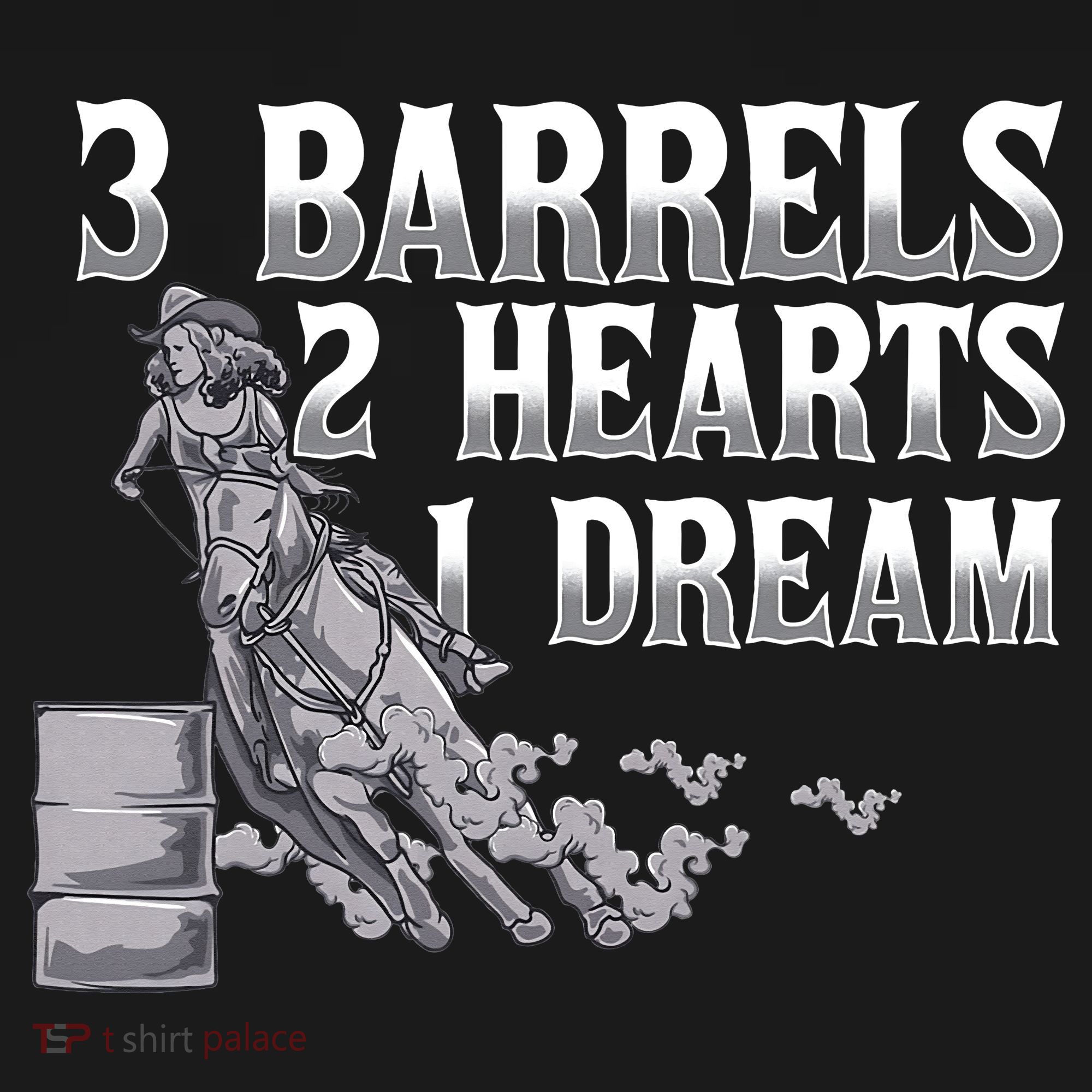 3 Barrels 2 Hearts 1 Dream Horse Barrel Racing Women's Tank Top