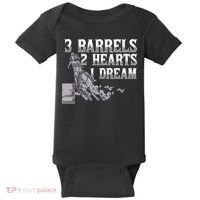 3 Barrels 2 Hearts 1 Dream Horse Barrel Racing Baby Bodysuit thumb 0
