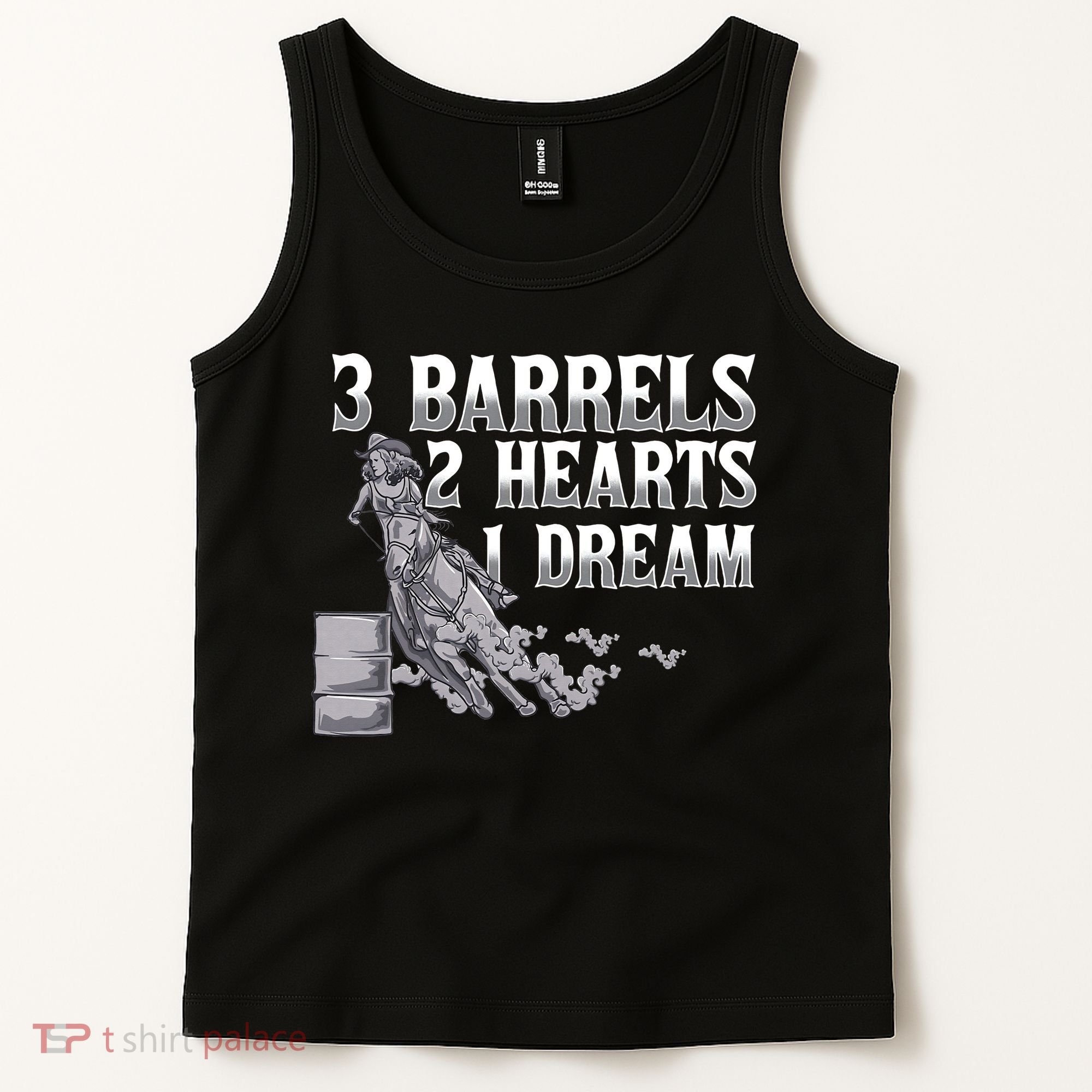 3 Barrels 2 Hearts 1 Dream Horse Barrel Racing Tank Top