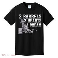3 Barrels 2 Hearts 1 Dream Horse Barrel Racing Kids T-Shirt thumb 0