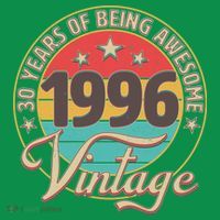 30th Birthday 30 Years Of Being Awesome 1996 Vintage  T-Shirt thumb 7