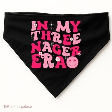3rd Birthday 3 Year Old Bday In My Threenager Era USA-Made Doggie Bandana