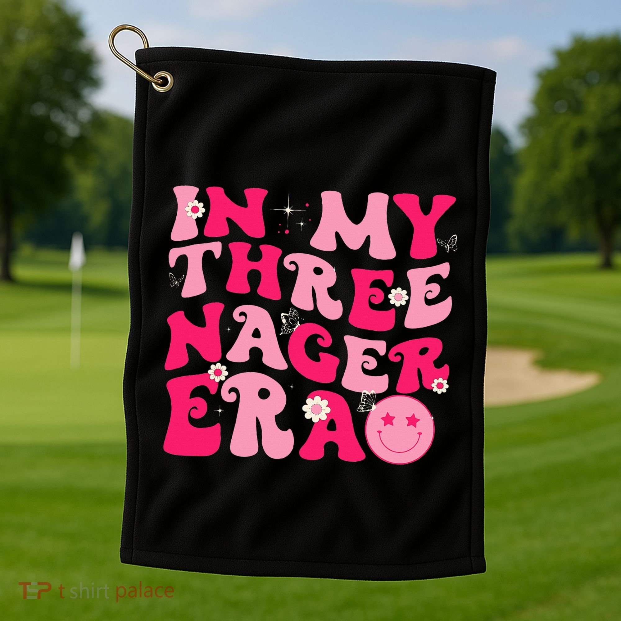3rd Birthday 3 Year Old Bday In My Threenager Era Golf Towel