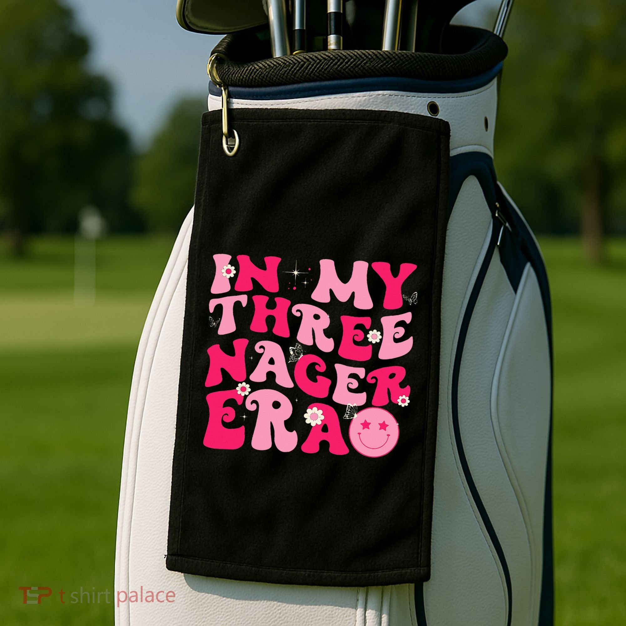 3rd Birthday 3 Year Old Bday In My Threenager Era Golf Towel