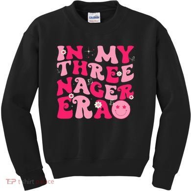 3rd Birthday 3 Year Old Bday In My Threenager Era Kids Sweatshirt