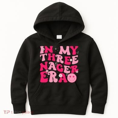 3rd Birthday 3 Year Old Bday In My Threenager Era Kids Hoodie