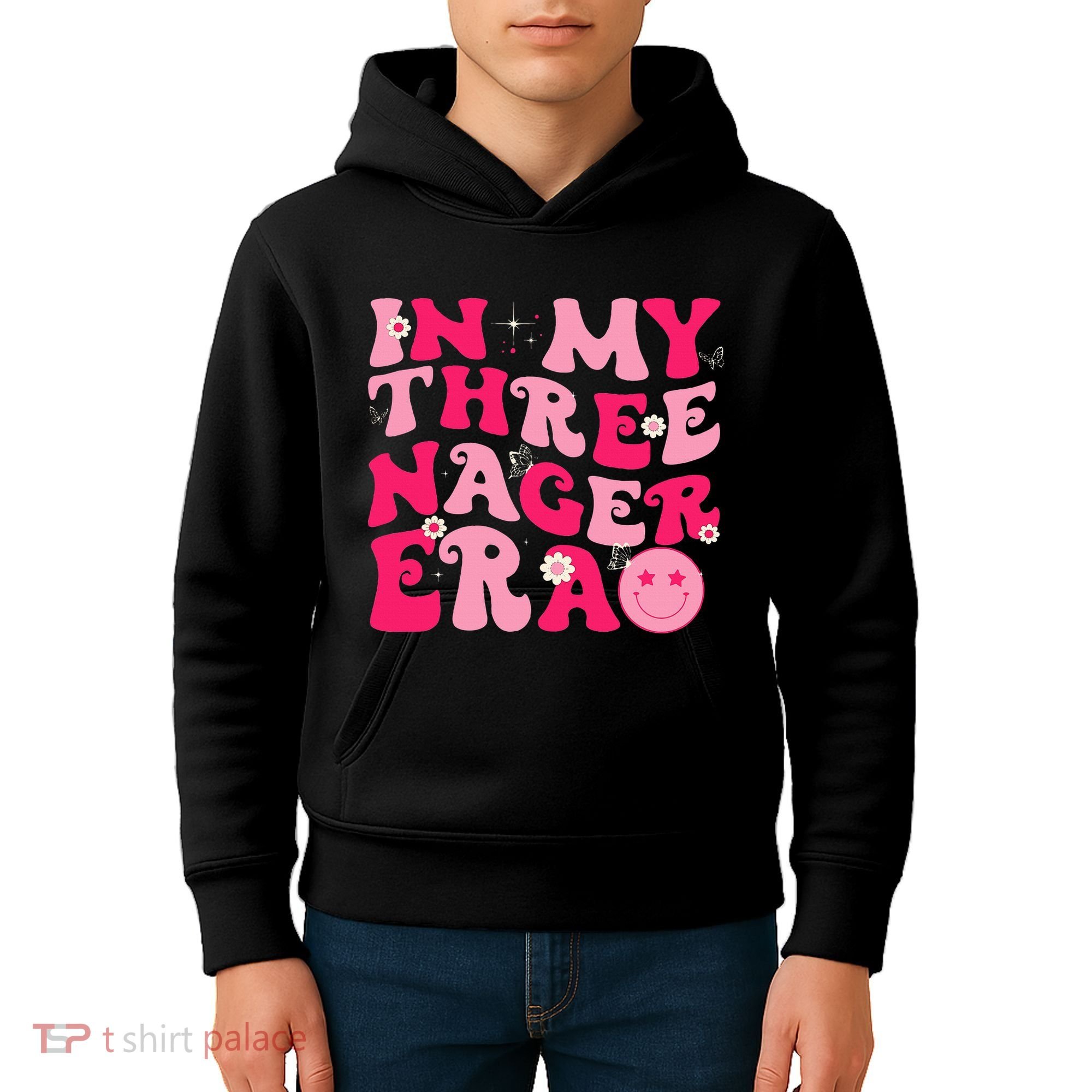 3rd Birthday 3 Year Old Bday In My Threenager Era Kids Hoodie