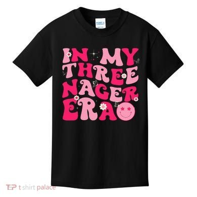 3rd Birthday 3 Year Old Bday In My Threenager Era Kids T-Shirt