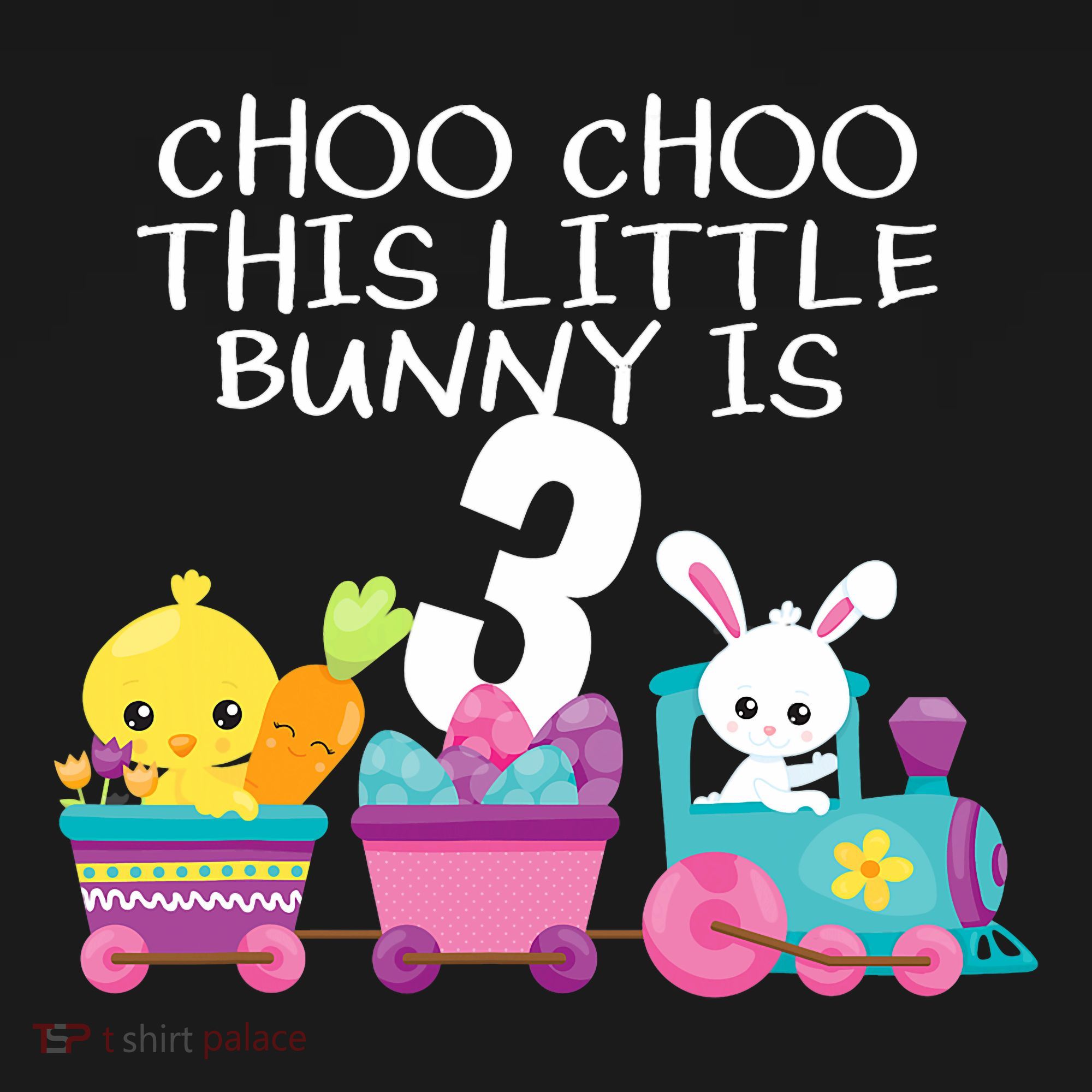 3rd Birthday 3 Easter Bunny 3 Year Old Train Outfit Button