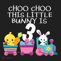 3rd Birthday 3 Easter Bunny 3 Year Old Train Outfit Golf Towel thumb 3