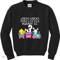 3rd Birthday 3 Easter Bunny 3 Year Old Train Outfit Kids Sweatshirt thumb 0