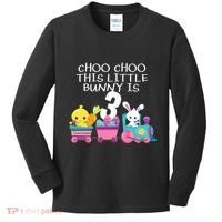 3rd Birthday 3 Easter Bunny 3 Year Old Train Outfit Kids Long Sleeve Shirt thumb 0
