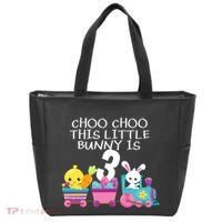 3rd Birthday 3 Easter Bunny 3 Year Old Train Outfit Tote Bag thumb 0