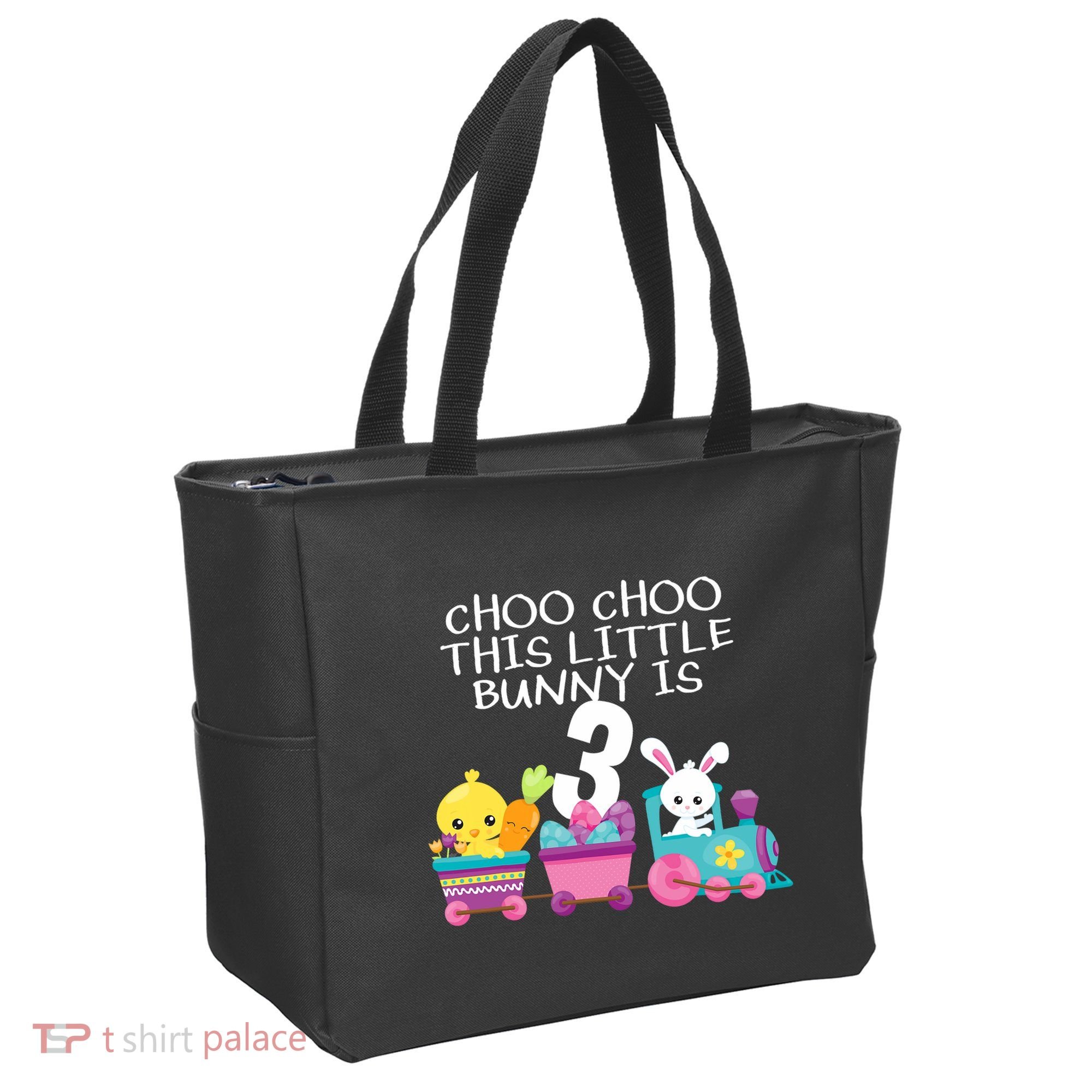 3rd Birthday 3 Easter Bunny 3 Year Old Train Outfit Tote Bag