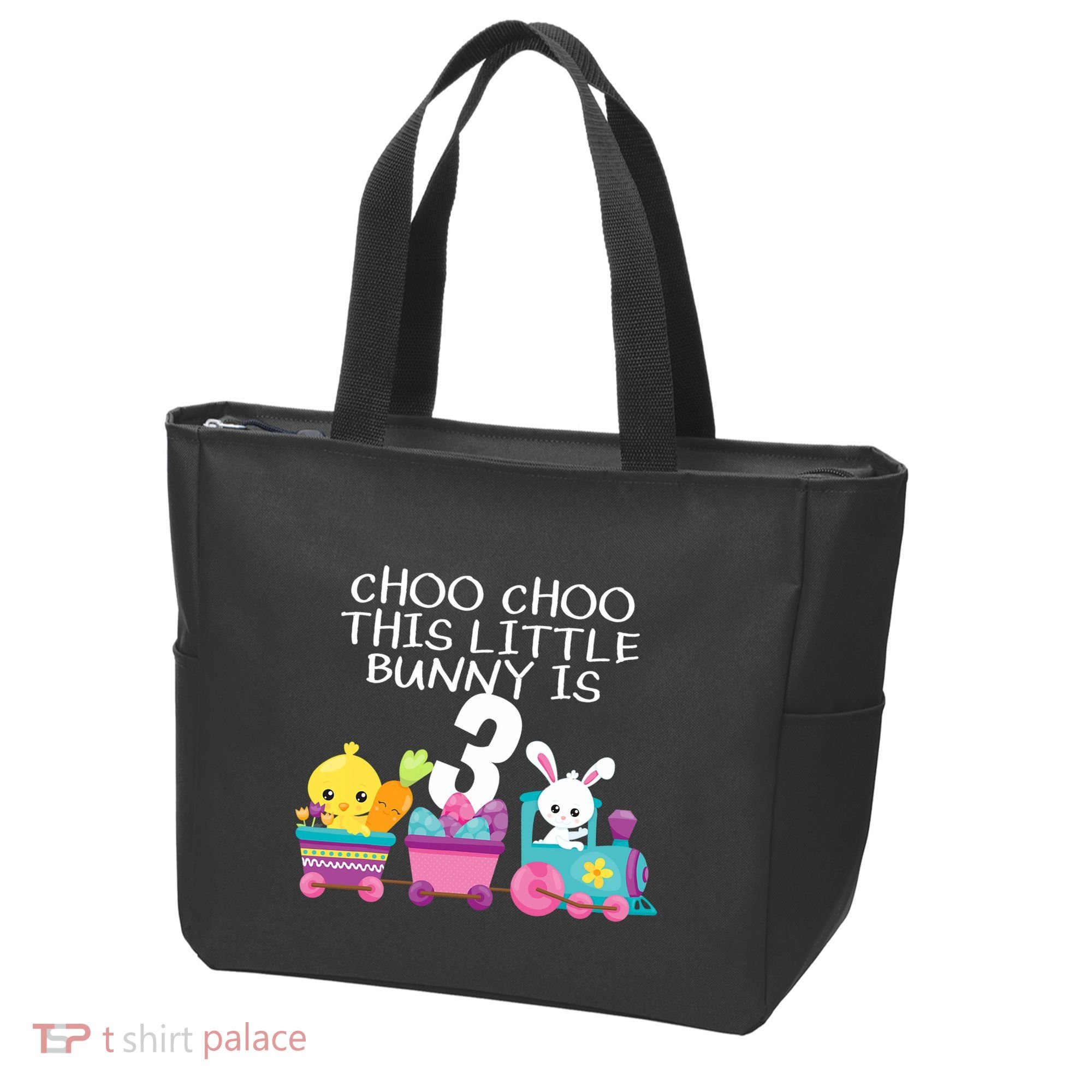 3rd Birthday 3 Easter Bunny 3 Year Old Train Outfit Tote Bag