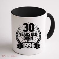 30th Birthday 30 Years Old Born In 1996 Wreath Banner  Coffee Mug thumb 1