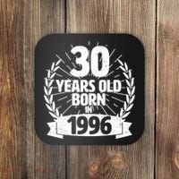 30th Birthday 30 Years Old Born In 1996 Wreath Banner  Coaster thumb 0
