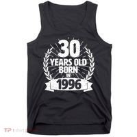 30th Birthday 30 Years Old Born In 1996 Wreath Banner  Tank Top thumb 0