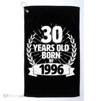 30th Birthday 30 Years Old Born In 1996 Wreath Banner  Golf Towel thumb 0