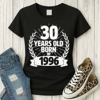 30th Birthday 30 Years Old Born In 1996 Wreath Banner  Women's T-Shirt thumb 3