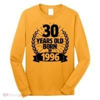 30th Birthday 30 Years Old Born In 1996 Wreath Banner  Long Sleeve Shirt thumb 0