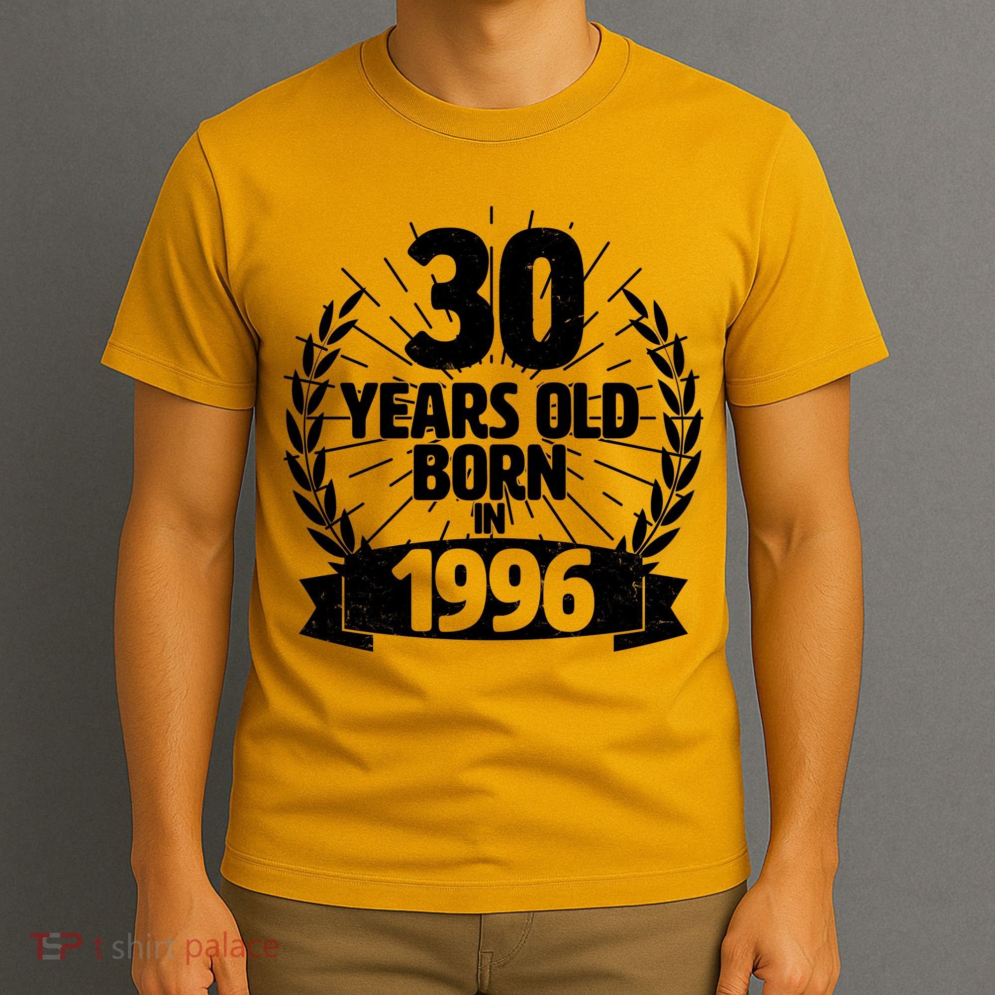 30th Birthday 30 Years Old Born In 1996 Wreath Banner  T-Shirt