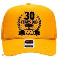 30th Birthday 30 Years Old Born In 1996 Wreath Banner  Hat thumb 0