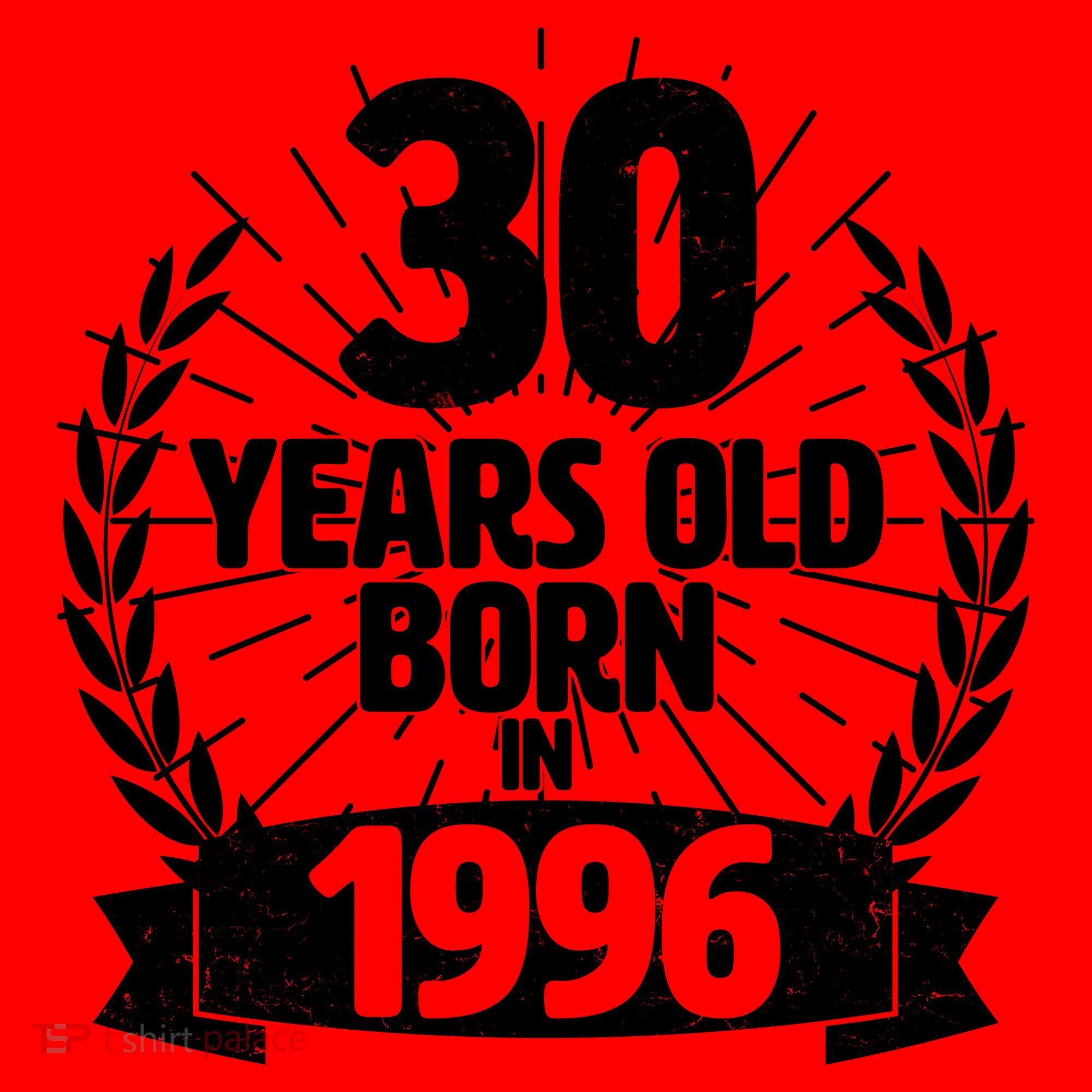 30th Birthday 30 Years Old Born In 1996 Wreath Banner  Santa Hat