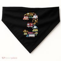 3rd Birthday 3 Year Old Transportation Cars Fire Truck USA-Made Doggie Bandana thumb 0