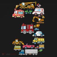 3rd Birthday 3 Year Old Transportation Cars Fire Truck Backpack thumb 2