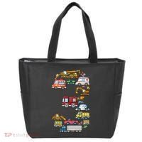 3rd Birthday 3 Year Old Transportation Cars Fire Truck Tote Bag thumb 0