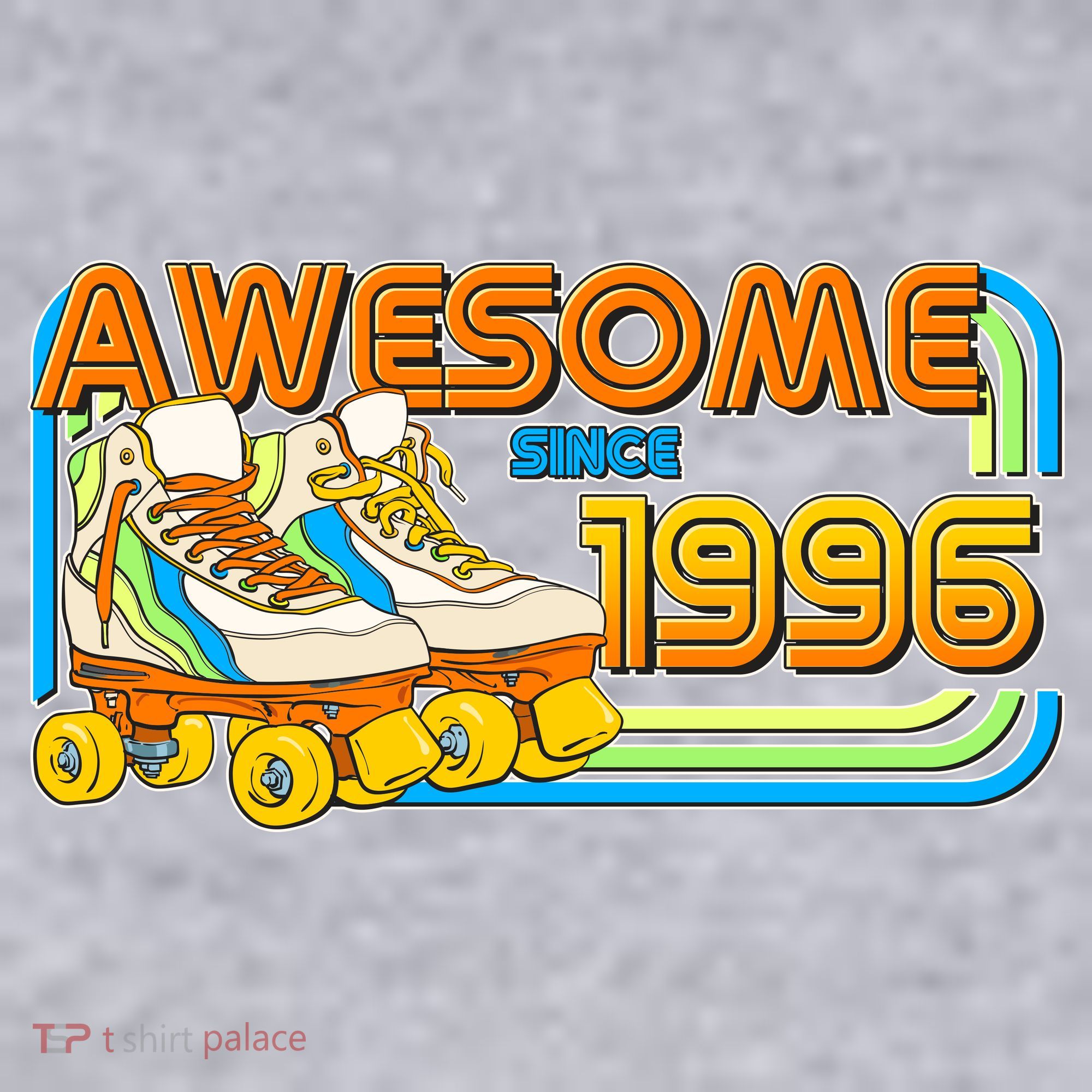30th Birthday Awesome Since 1996 Retro Roller Skates  Women's Racerback Cropped Tank