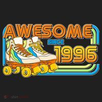 30th Birthday Awesome Since 1996 Retro Roller Skates  Comfort Colors Heavyweight Long Sleeve T-Shirt thumb 2