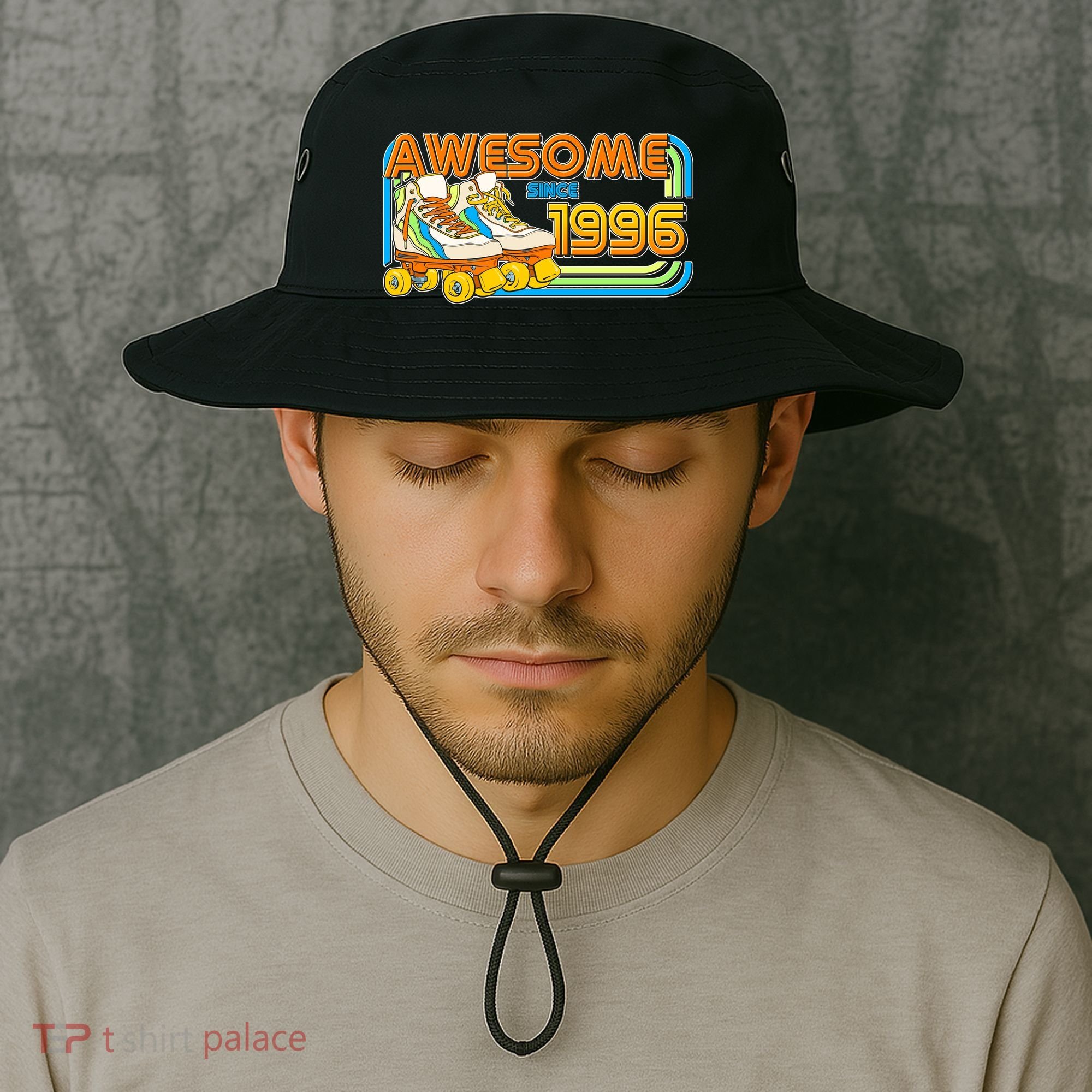30th Birthday Awesome Since 1996 Retro Roller Skates  Bucket Hat