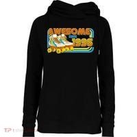 30th Birthday Awesome Since 1996 Retro Roller Skates  Womens Funnel Neck Pullover Hood thumb 0