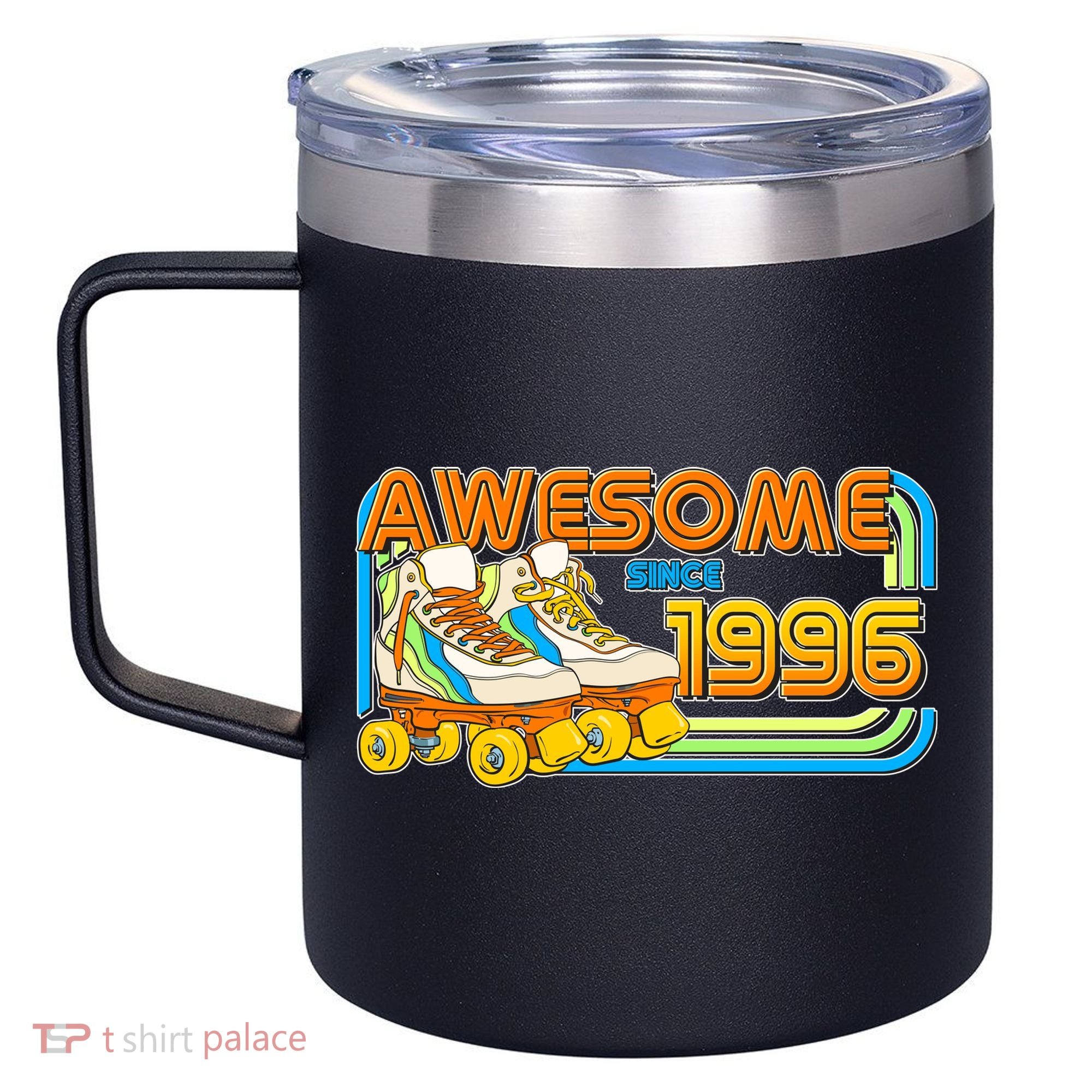 30th Birthday Awesome Since 1996 Retro Roller Skates  12oz Stainless Steel Coffee Mug