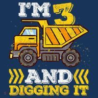 3rd Birthday Boy, I'm 3 And Digging It Truck Toddler Hoodie thumb 2
