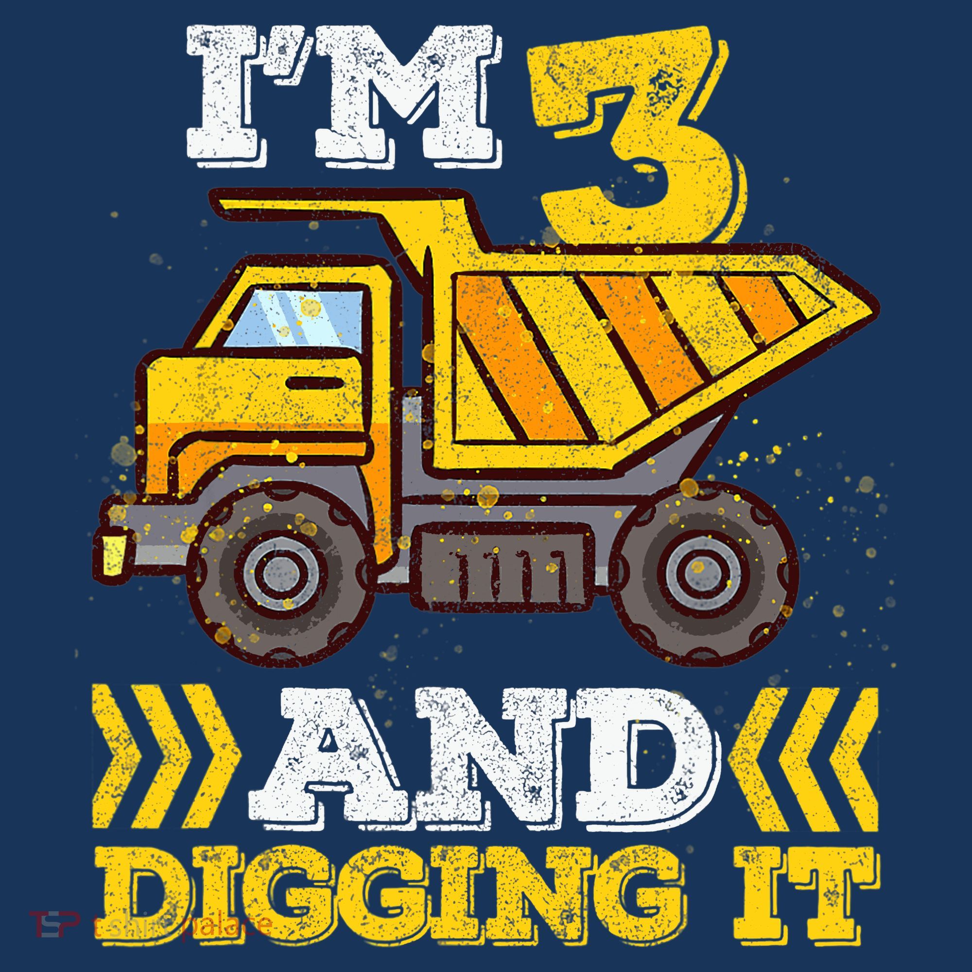 3rd Birthday Boy, I'm 3 And Digging It Truck Toddler Hoodie