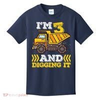 3rd Birthday Boy, I'm 3 And Digging It Truck Kids T-Shirt thumb 0