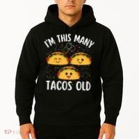 3rd Birthday Boy & Girl Taco Lover I'm This Many Tacos Old Hoodie thumb 2