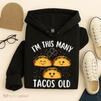 3rd Birthday Boy & Girl Taco Lover I'm This Many Tacos Old Hoodie thumb 4