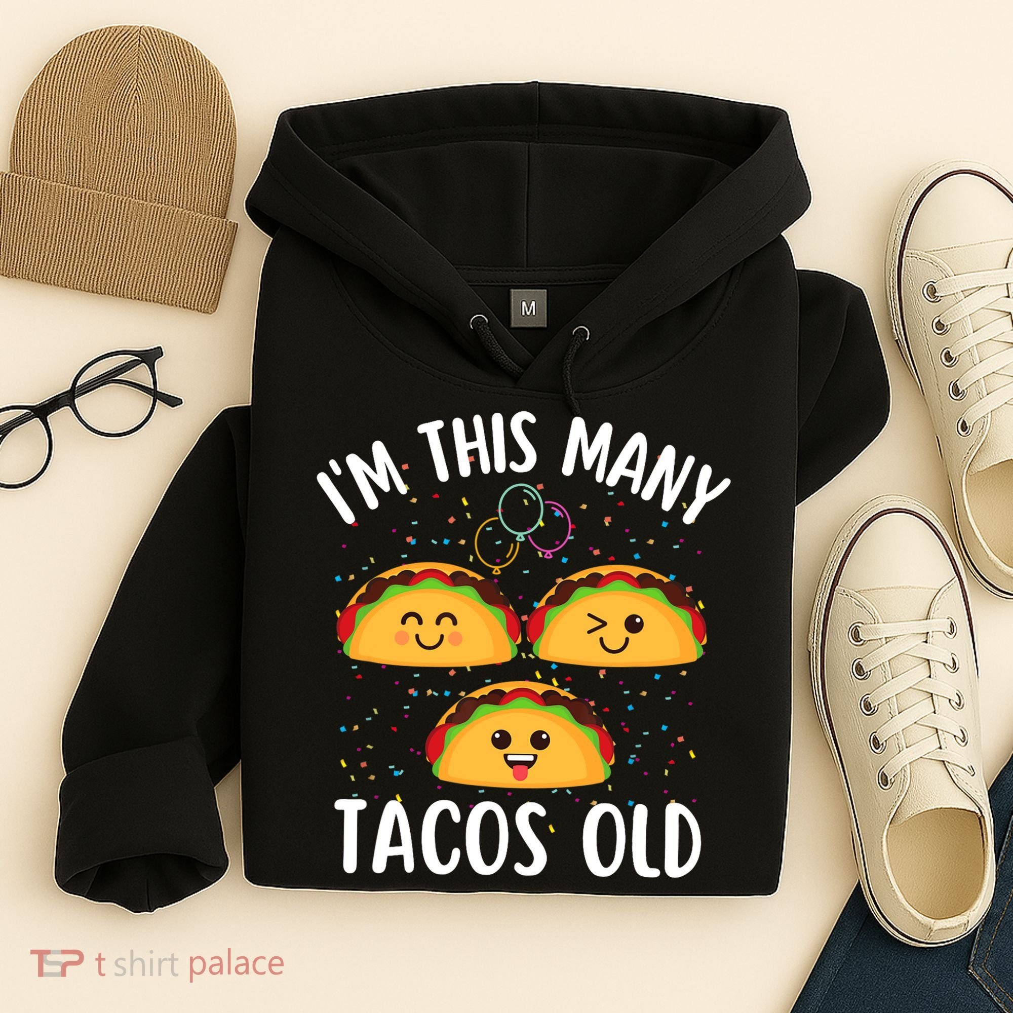 3rd Birthday Boy & Girl Taco Lover I'm This Many Tacos Old Hoodie