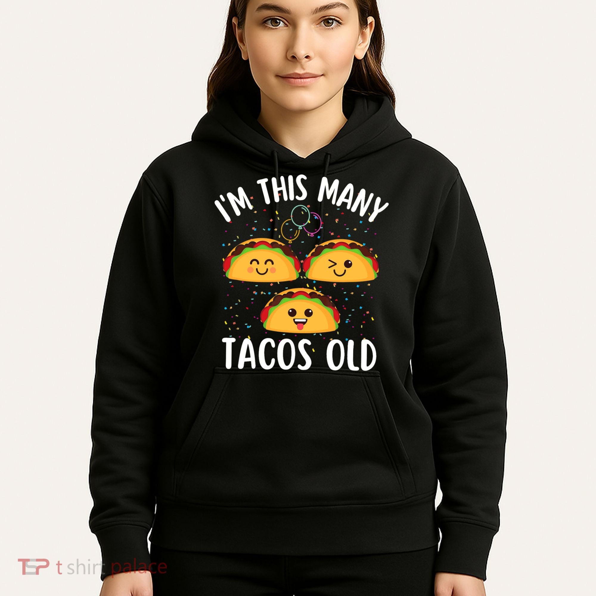 3rd Birthday Boy & Girl Taco Lover I'm This Many Tacos Old Hoodie