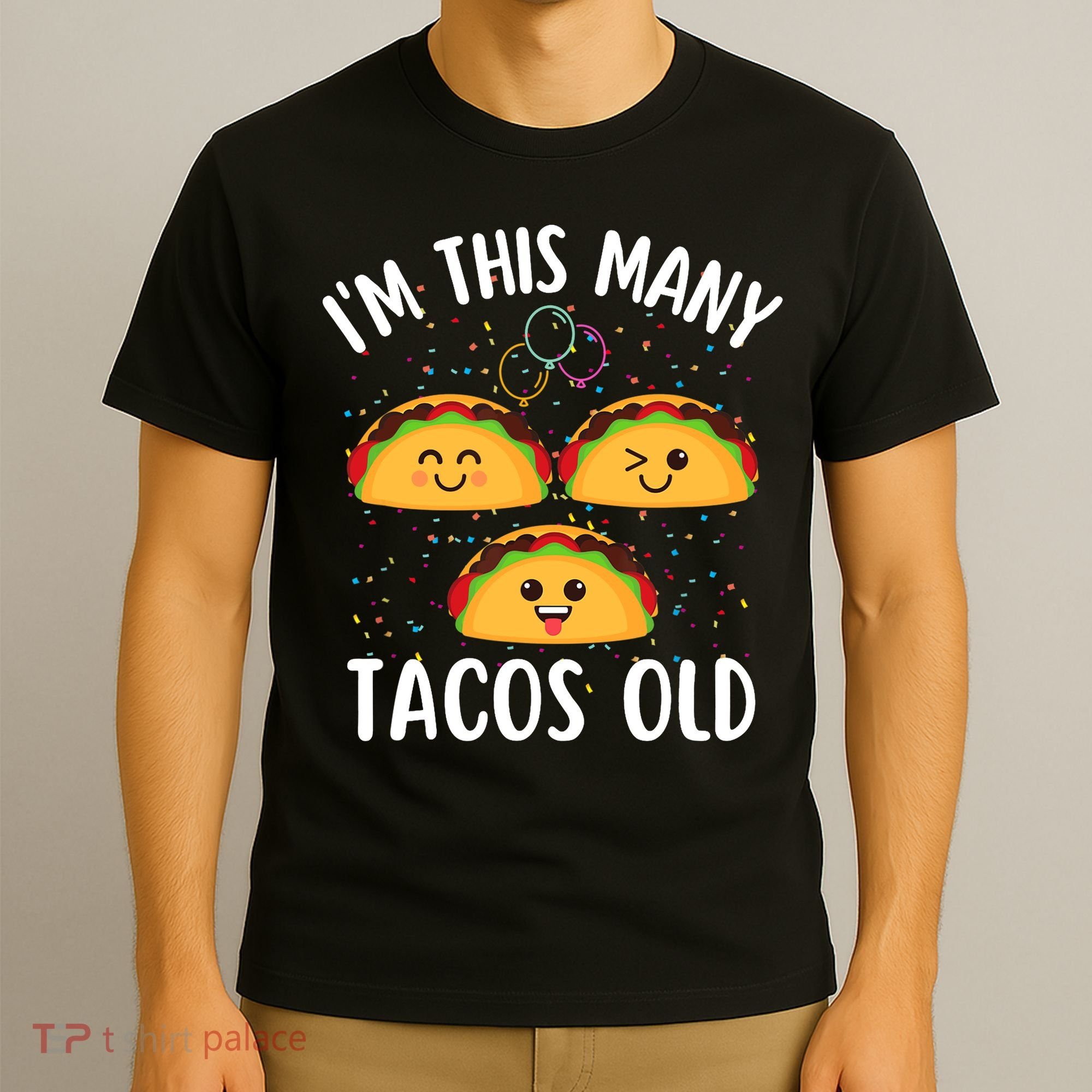 3rd Birthday Boy & Girl Taco Lover I'm This Many Tacos Old T-Shirt