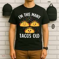 3rd Birthday Boy & Girl Taco Lover I'm This Many Tacos Old T-Shirt thumb 6