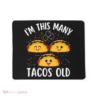 3rd Birthday Boy & Girl Taco Lover I'm This Many Tacos Old Mousepad thumb 0