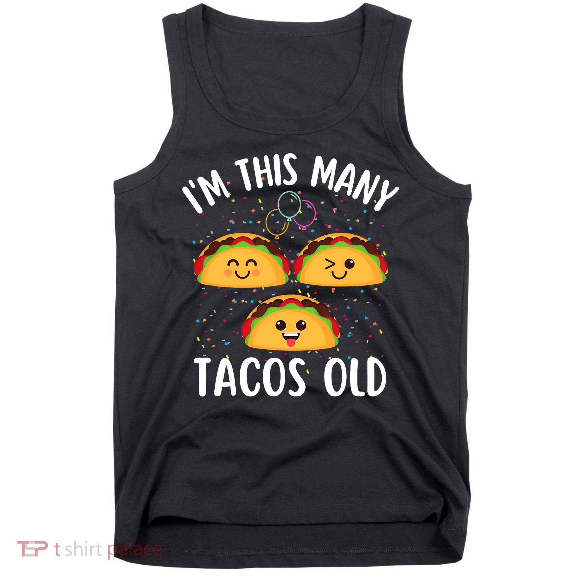 3rd Birthday Boy & Girl Taco Lover I'm This Many Tacos Old Tank Top