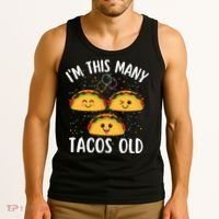 3rd Birthday Boy & Girl Taco Lover I'm This Many Tacos Old Tank Top thumb 3
