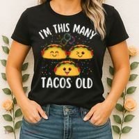 3rd Birthday Boy & Girl Taco Lover I'm This Many Tacos Old Women's T-Shirt thumb 2