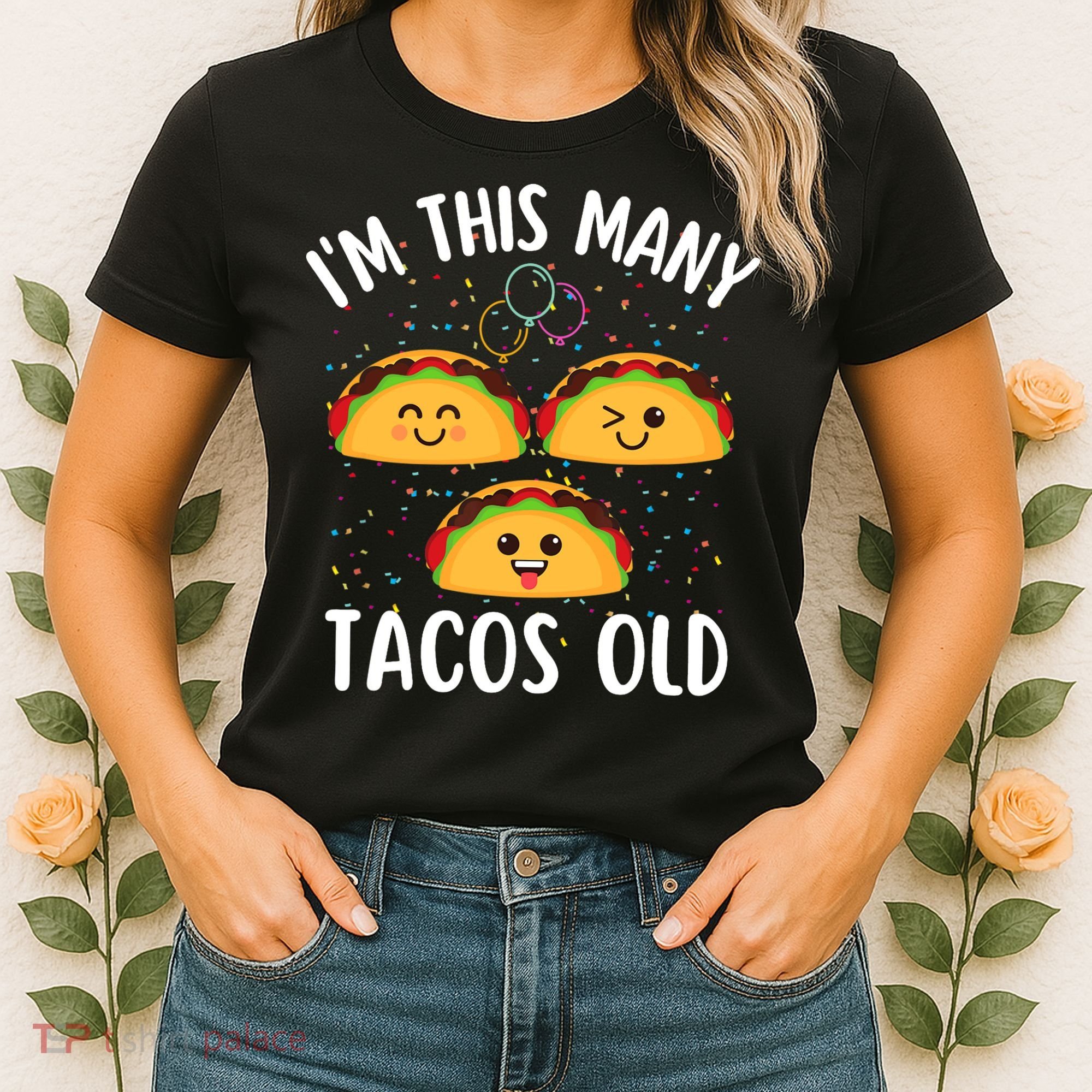 3rd Birthday Boy & Girl Taco Lover I'm This Many Tacos Old Women's T-Shirt